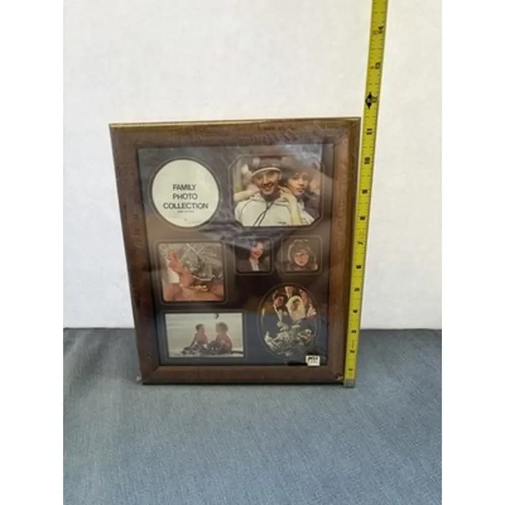 Vintage Collage Picture Frame Wood 7 Hole Albert & Price 1985 NOS